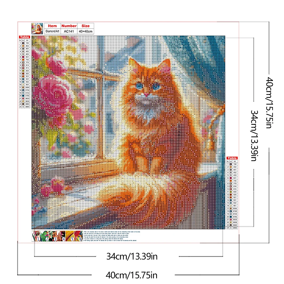 Diamond Painting - Full Round Drill - Cat(Canvas|Canvas|40*40cm)