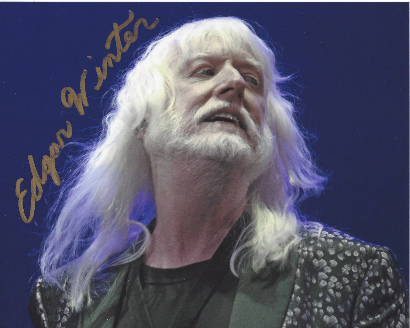 THE EDGAR WINTER GROUP SIGNED AUTHENTIC 8X10 Photo Poster painting 1 COA JOHNNY SINGER GUITARIST