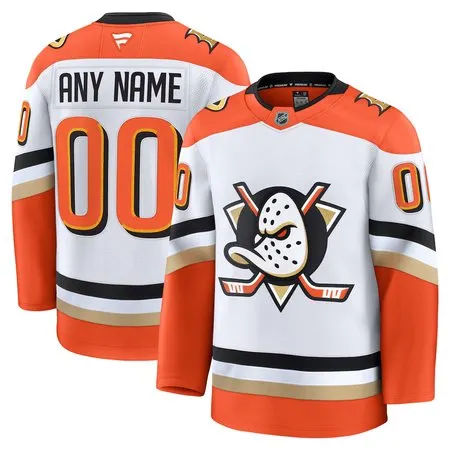 Youth Anaheim Ducks White Away Custom Jersey