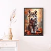 Diamond Painting-DIY Full Round Drill Wolf in Maple Leaf(40*60CM）