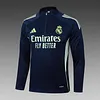 2025/2026 Real Madrid Half-Pull Training Suit Cyan Football Shirt 1:1 Thai Quality