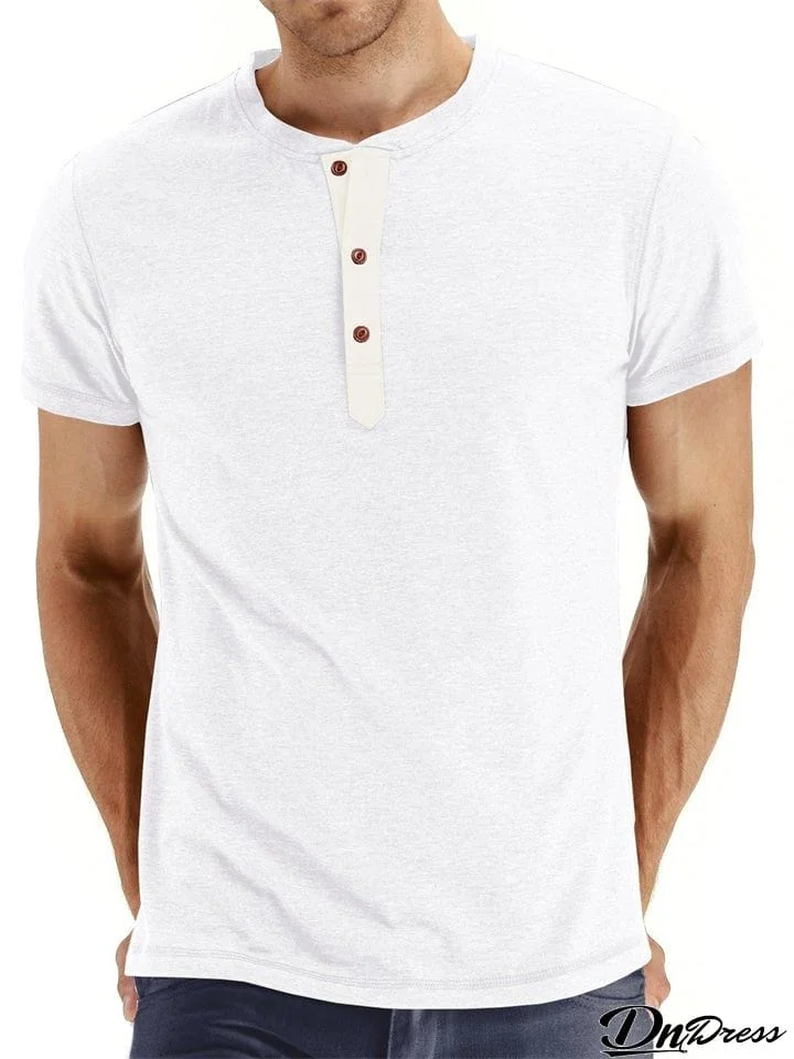 Men's Summer Leisure Daily Wear Short Sleeve Comfy Slim T-shirts