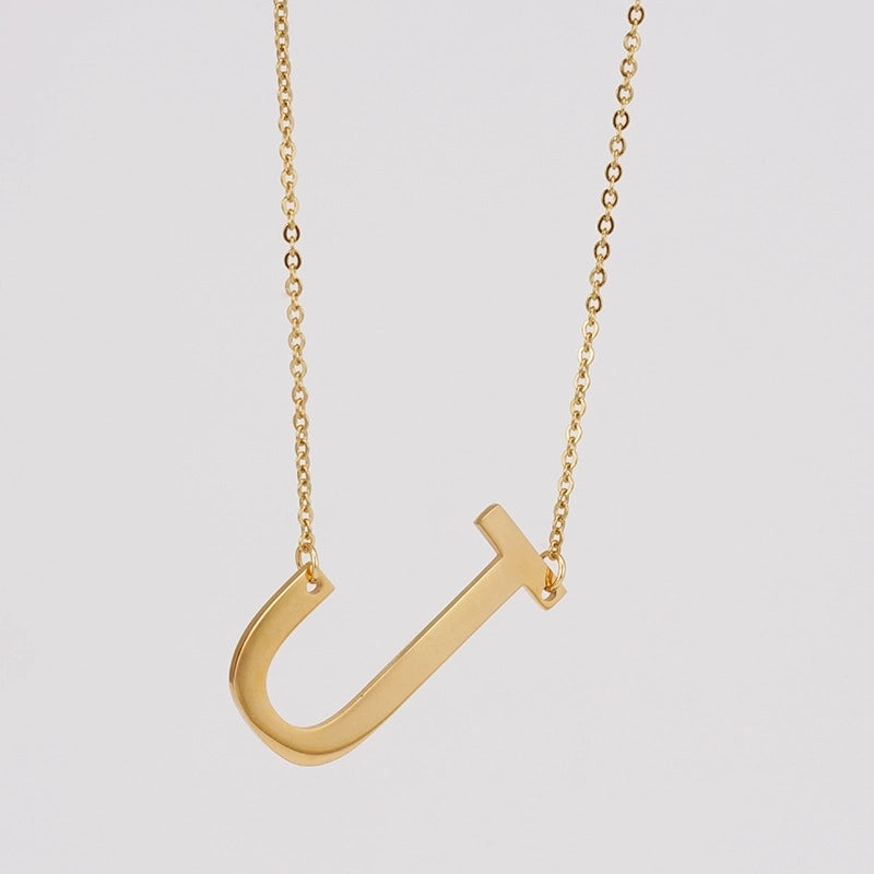 Minimalist Letter Stainless Steel Necklace Plating Stainless Steel Necklaces