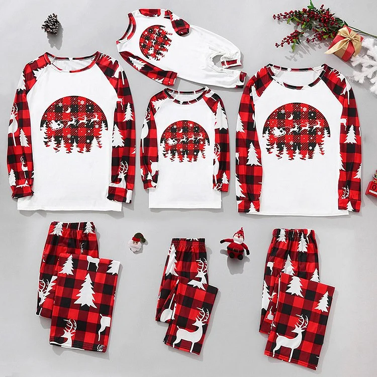 Christmas Family Matching Moose Print Pajamas Sets
