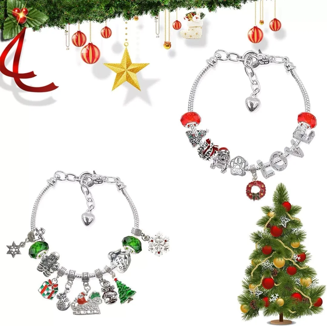 24 Days Countdown Calendar DIY Christmas Bracelets Set