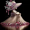Elegante Dame - speziell geformte Diamond Painting - 30*30cm