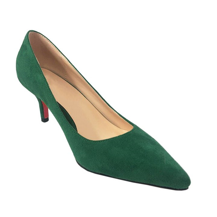 Green Shoes Red Bottom Stilettos Women Heels Summer-MERUMOTE