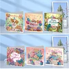 6pcs Diamond Painting Birthday Greeting Card Set with Envelope Daily Wishing Cards for Birthdays Thanksgiving & Special Occasion