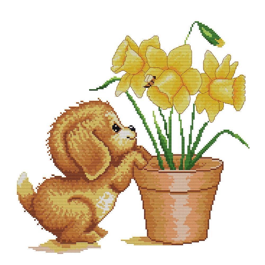 

Dog - 14CT Stamped Cross Stitch - 40*37cm, 501 Original