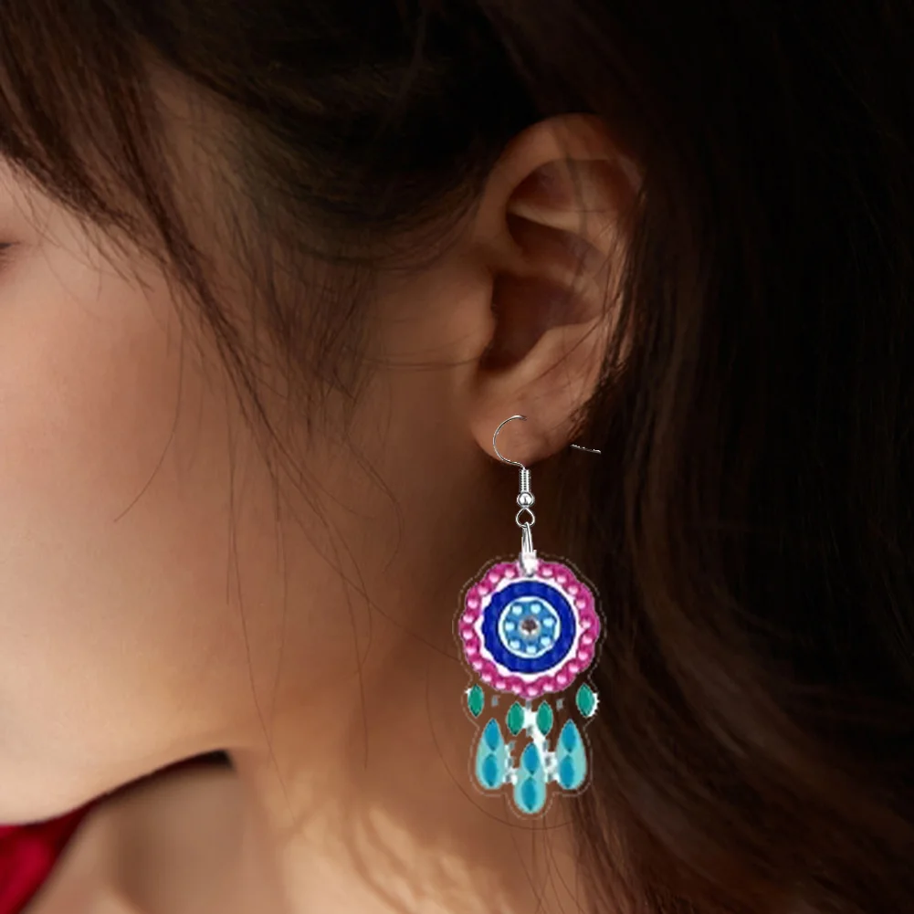 12 Pairs Diamond Painting Earrings DIY Diamond Art Earrings for Adults (B)