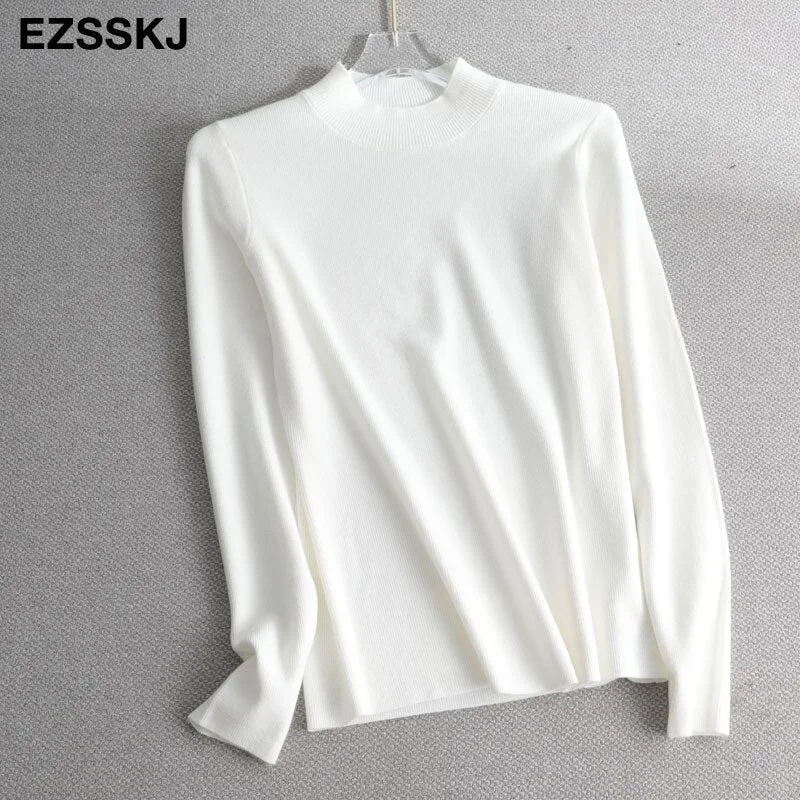 Loose  halfneck Sweater Pullover Women Autumn winter Casual long Sleeve basic plus size Sweater For women Female knit top