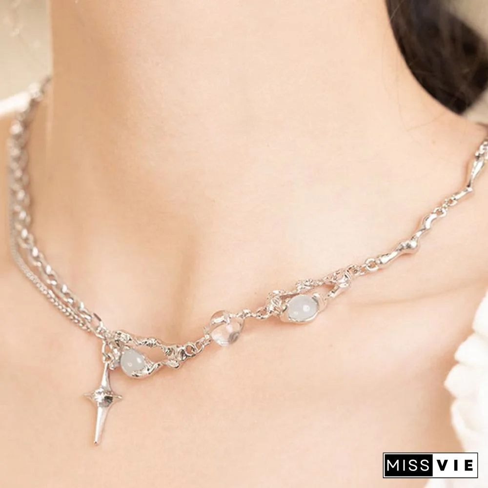 Love Heart Star Pendant Earrings Necklace