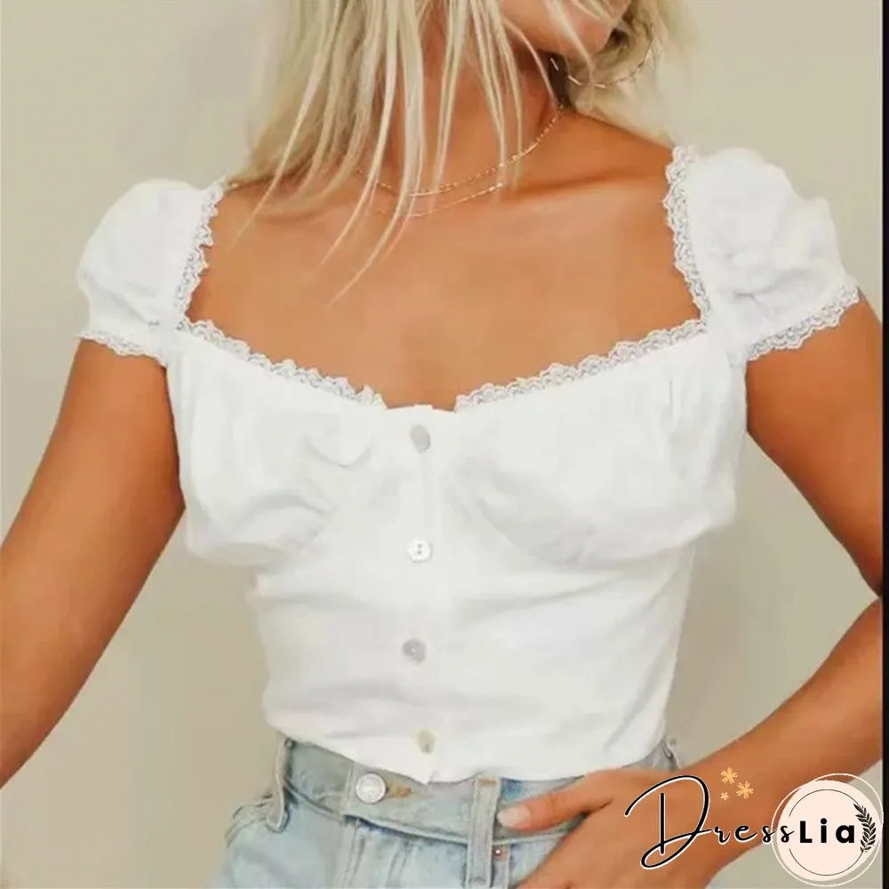 Elastic Arms On or Off Shoulders Cupped Bustier Button Through Top