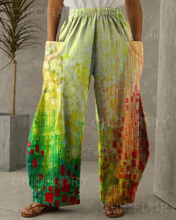 Women's Floral Print Loose Pants