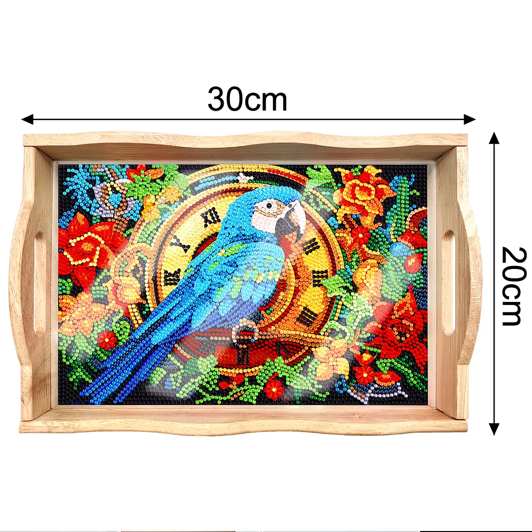 Diamond Painting Nesting Food Trays with Handle Coffee Table Tray(30*20cm)