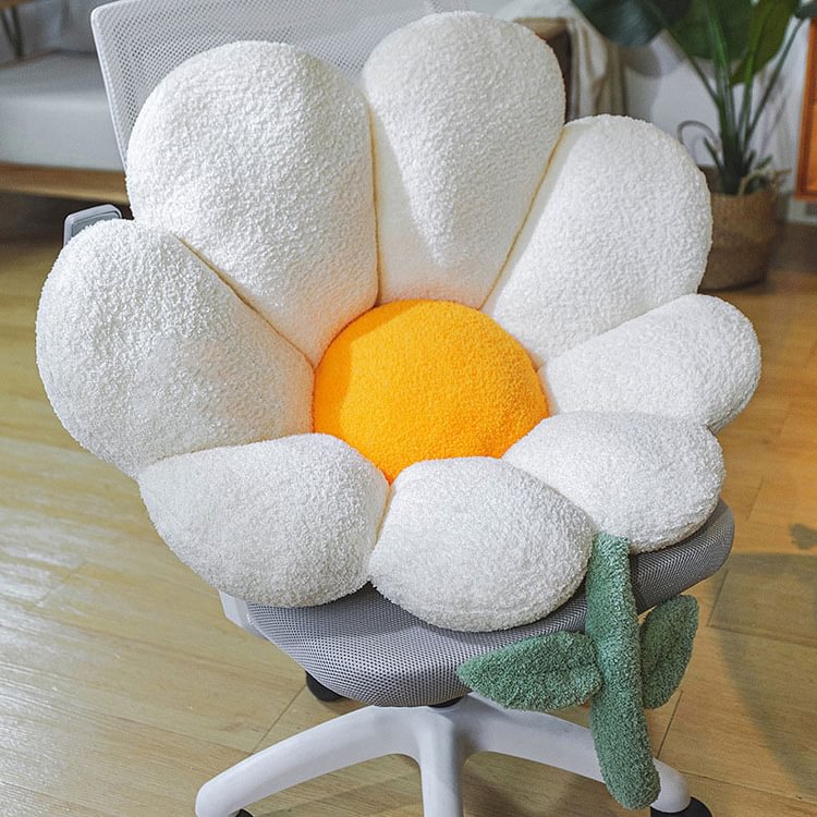 Colorful Flower Plush Seat Back Cushion - Modakawa 
