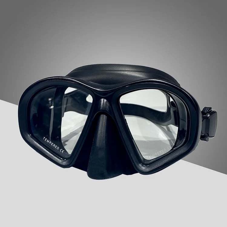 Low capacity aluminum alloy glasses frame mask, tempered glass lenses, wet breathing tube, free diving, snorkeling, swimming