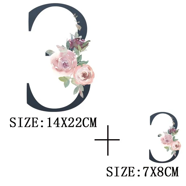 Beautiful Number Thermal Stickers On T-shirt Bag DIY Washable Patches Funny Design Iron On Transfers For Clothes Appliqued Decor