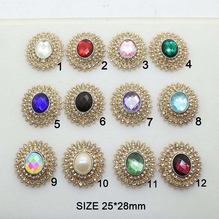 Alloy Buttons 10pcs/lot 25mm*28mm Oval Gold Button Accessories
