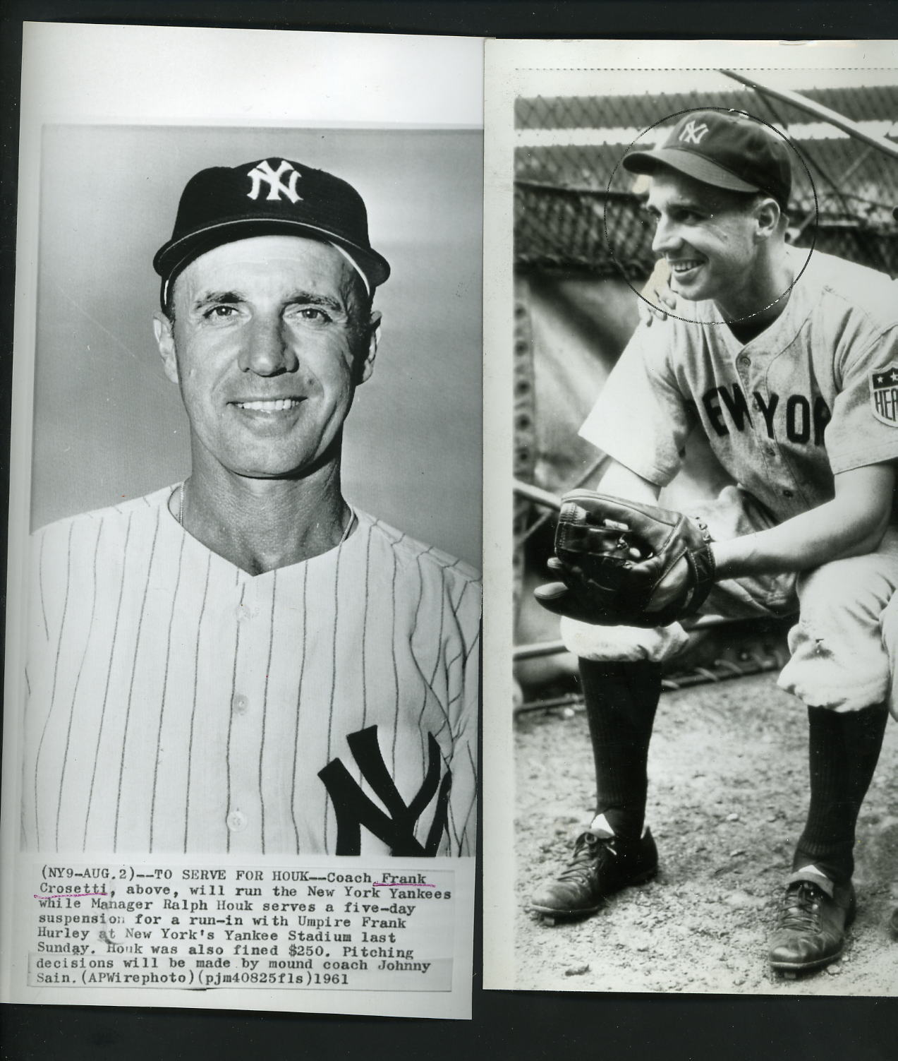 Frank Crosetti Lot of 8 Press Wire Photo Poster paintings New York Yankees