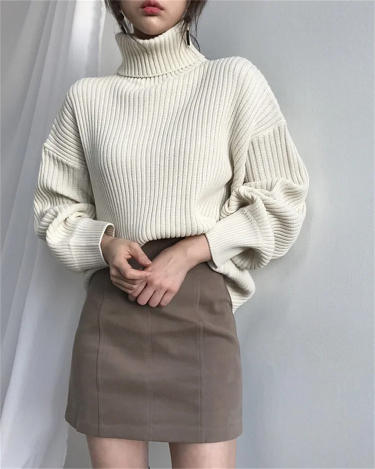 Fashion Solid Color Casual Sweater