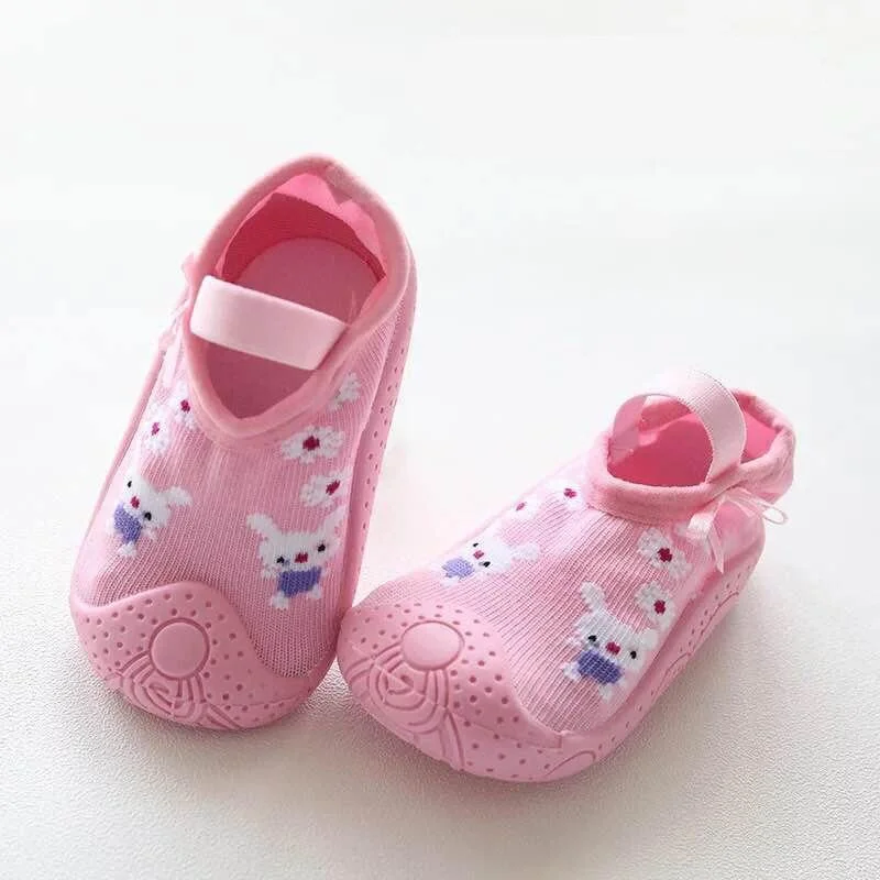 0 to 24M Spring Princess Summer Soft Rubber Sole Baby Cartoon Floor Socks Girls Ankle Sock Breathable Anti-slip Toddler Shoes