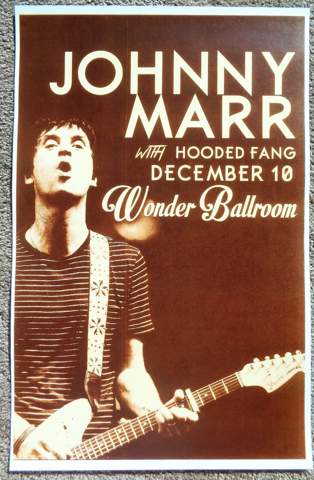 JOHNNY MARR 2014 Gig POSTER Portland Oregon Concert