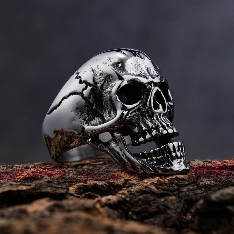 Hip-Hop Punk Skull 304 Stainless Steel Halloween Men’S Rings