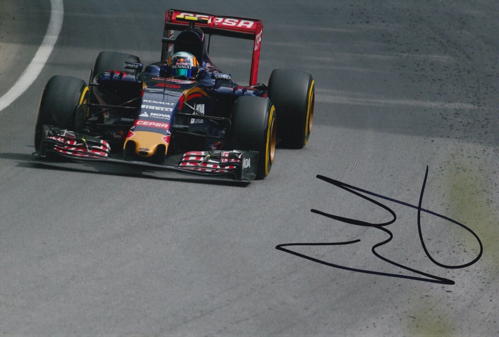 Carlos Sainz Jr Hand Signed 12x8 Photo Poster painting F1 Autograph Scuderia Toro Rosso