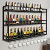 [US Local Warehouse] Bar Liquor Bottle Display Shelf Wall-Mounted Wine Storage Rack Home Glass Holder