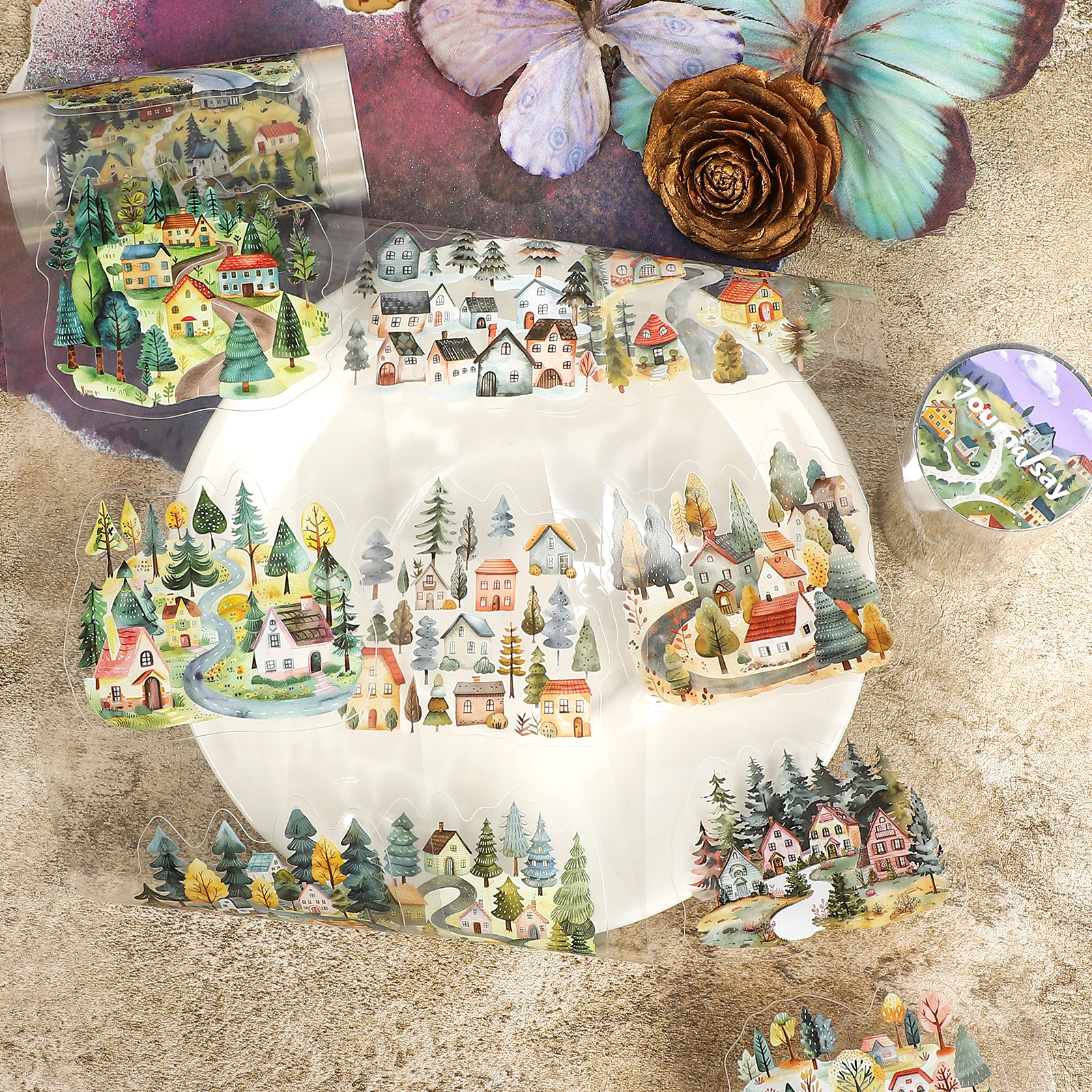 PET 테이프 - 80mm*200cm 빈티지 북유럽 코티지 하우스