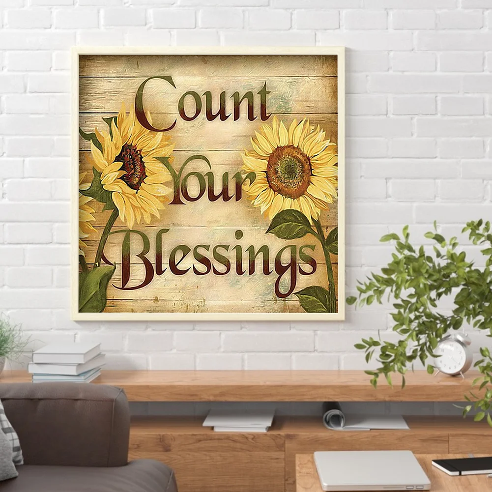 Diamond Painting - Full Round Drill - Sunflower Blessing(30*30cm)