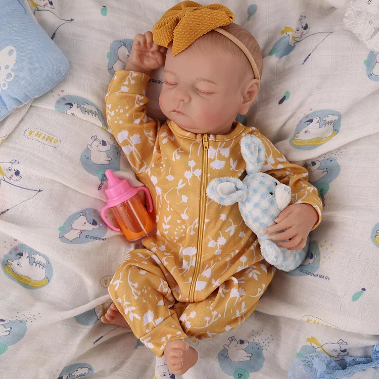 Babeside Noah Realistic 20" Infant Truly Reborn Baby Doll Boy Yellow Crawl Clothes
