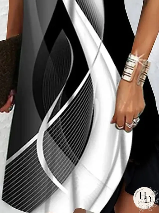 Casual Dress Tank Dress Summer Dress Color Block Stripe Lace Button Strap Mini Dress Fashion Modern Outdoor Daily Sleeveless Loose Fit Black Summer Spring S M L XL XXL for Women