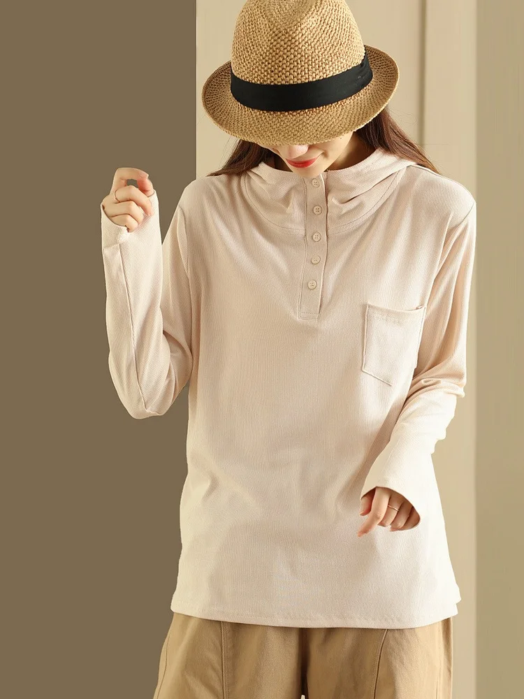 Casual Stretch Cotton Long Sleeve T-Shirt