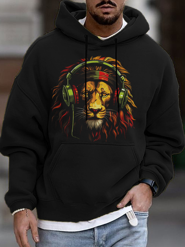 Caribbean Reggae Lion Casual Cozy Hoodie wearshes