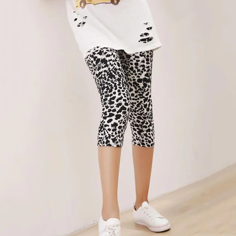 High Waist Floral Printed Fitness Leggings Mid-Calf Elastic Women Capris Push Up Trousers