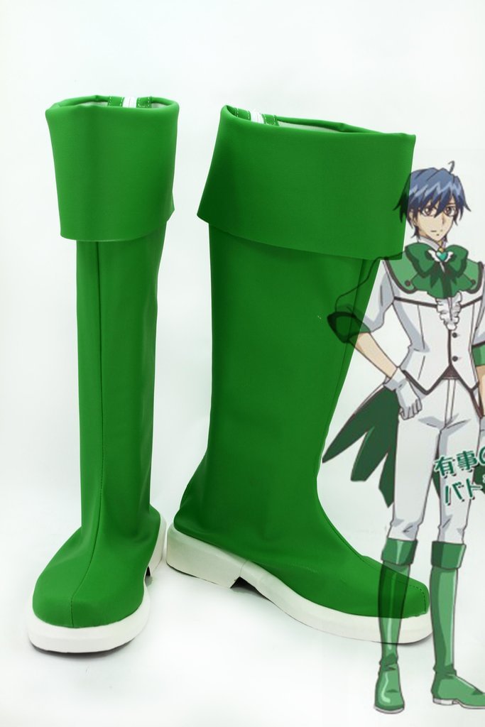 Cute High Earth Defense Club Love Defense Club Atsushi Kinugawa Dark Green Boots Cosplay Shoes