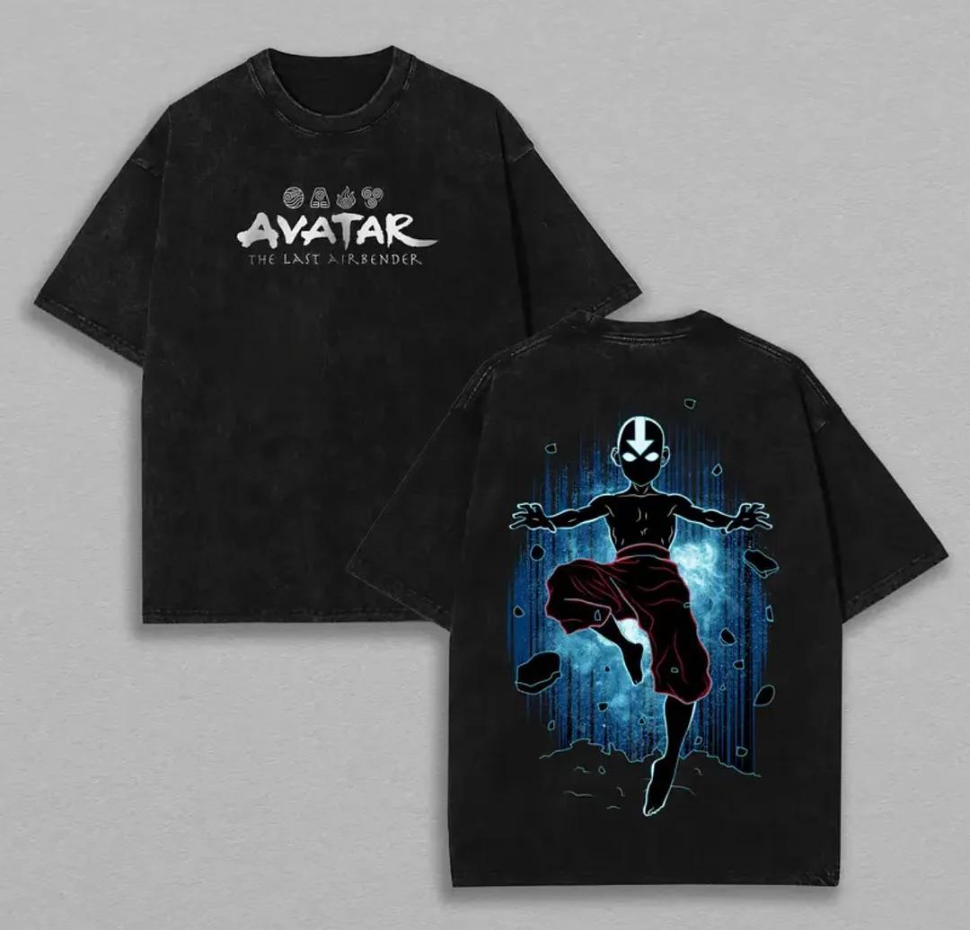 Avatar The Last Airbender Printed Unisex Washed T-Shirt
