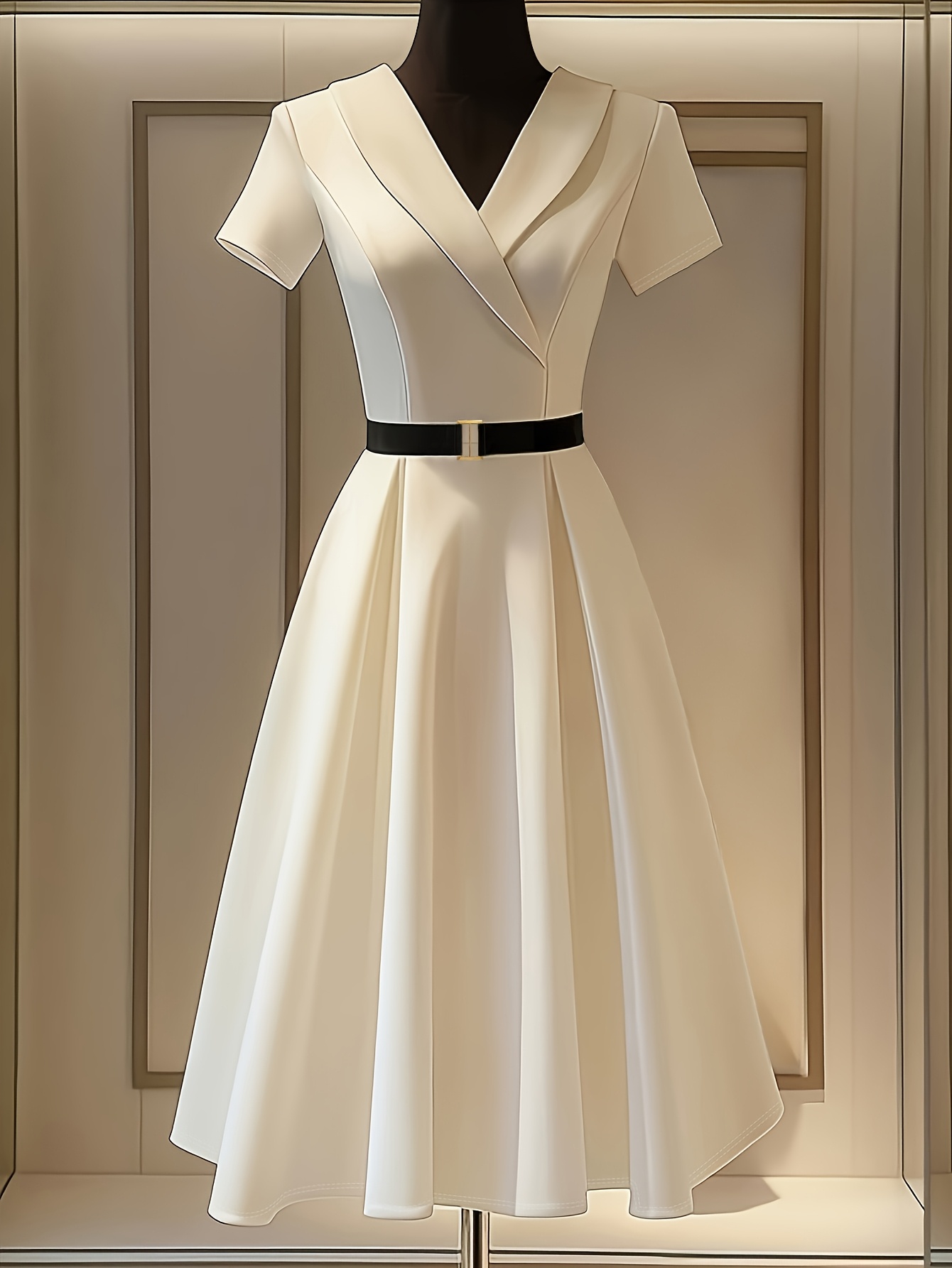 Women's New Fashionable Elegant Waist-Cinched Dress With Belt | IFYHOME