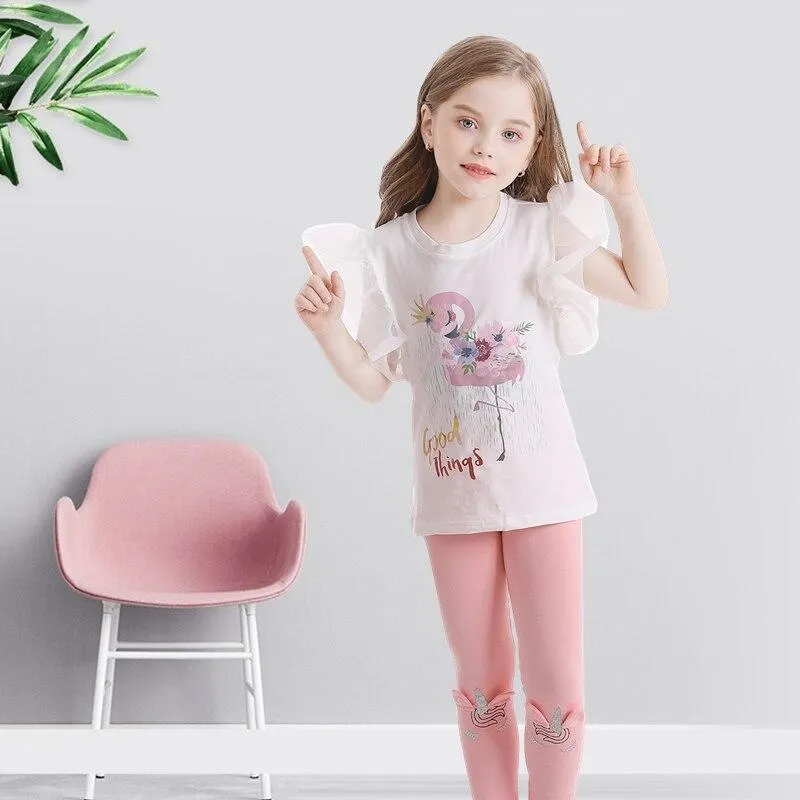 NNJXD Girls Clothing Set For Casual 2 Pcs Tops and Leggings for Girls 3-8T Cotton Casual Wear Children Clothing Kids Outfits