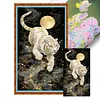 Moonlit White Tiger-11CT Stamped Cross Stitch 40*70cm(Big Size) tapestrymarket