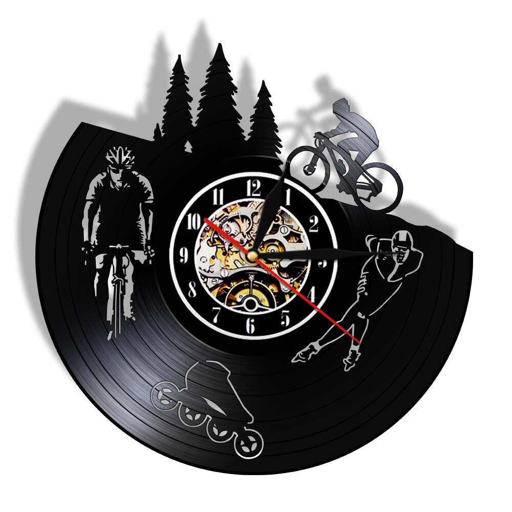 

Skating Biker Album Re-purposed Re - Vinyl Record Wall Clock - Without LED, 501 Original