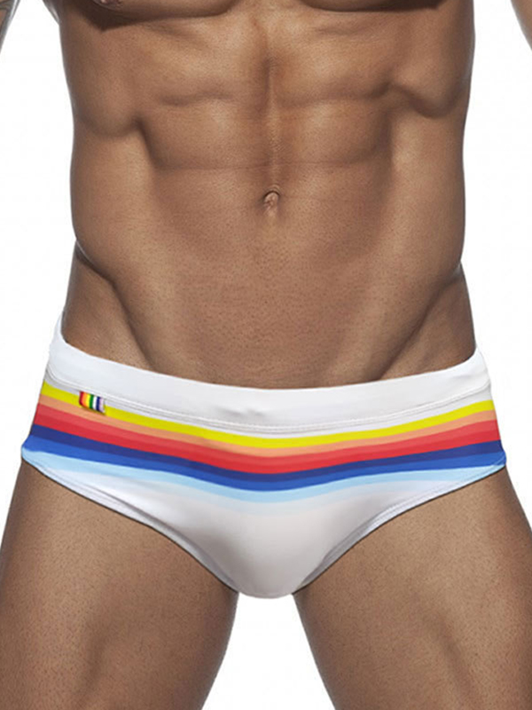 Colorful Stripe Print Trunks