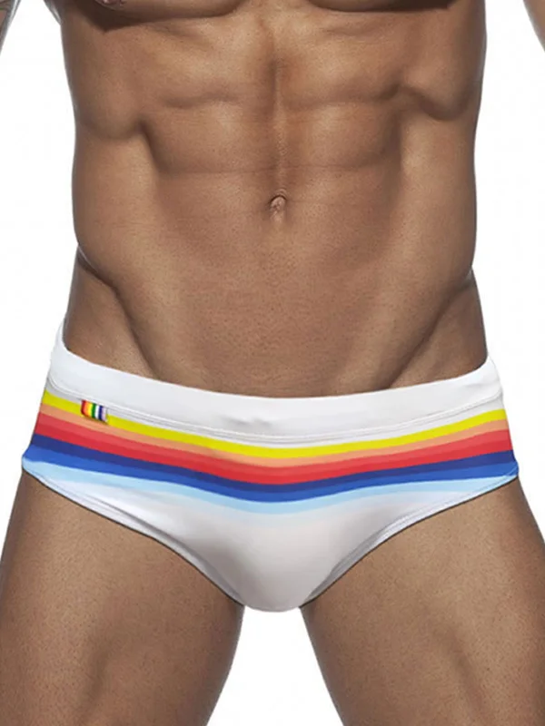 Colorful Stripe Print Trunks