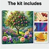 Framed Diamond Painting - Full Round Drill - Apple Tree (25x25cm)