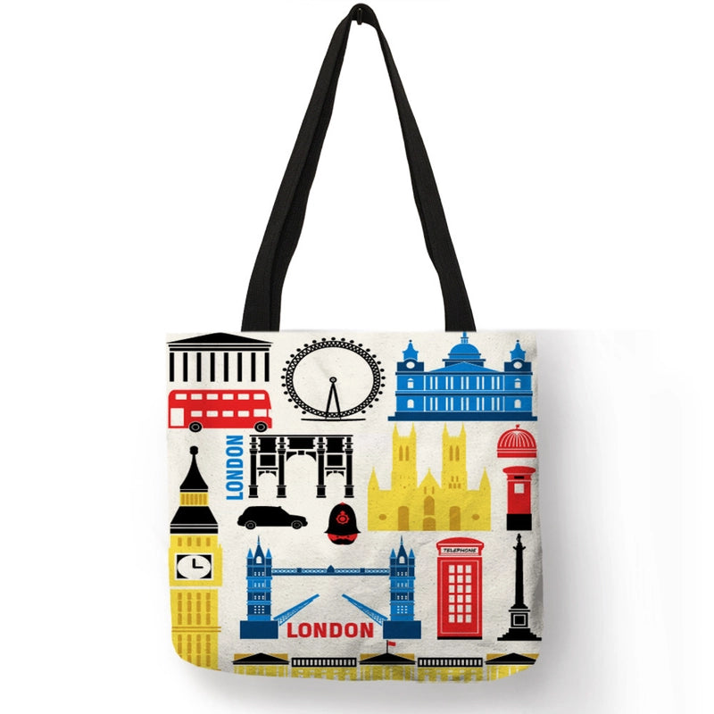 Women’s Medium Polyester Printing Basic Classic Style Square Open Shoulder Bag