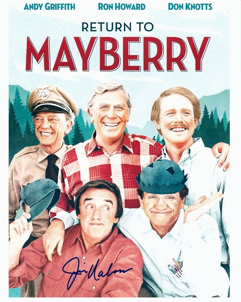 JIM NABORS signed RETURN TO MAYBERRY 8x10 w/ coa ANDY GRIFFITH & CAST MINIPOSTER