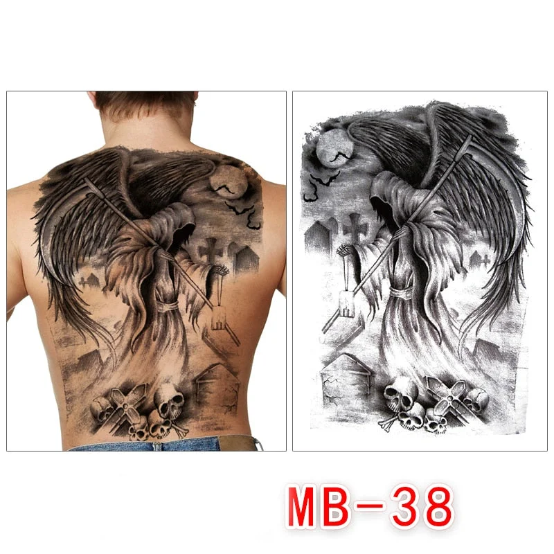 Waterproof temporary men tattoos tattoo full back large tatoo fake dragon girl tattoo body art sticker sexy decals transferable