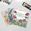 3PCS Wildflowers Coloring Book Set Mindfulness Art Books for Adults 